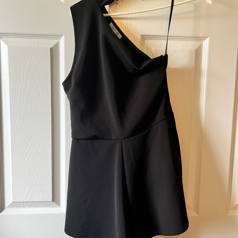 She + Sky Classic Black Dressy Romper